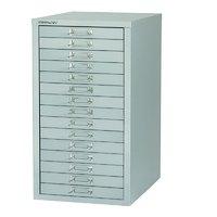 bisley non locking multi drawer cabinet 15 drawer grey