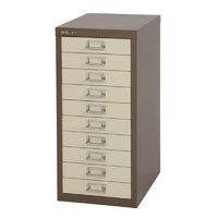 Bisley Multidrawer Non Locking 10 Drawer Cabinet - Coffee/ Cream