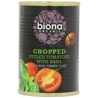 Biona Org Chopped Tomatoes & Basil 400g