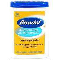 bisodol indigestion relief tablets 30 original peppermint