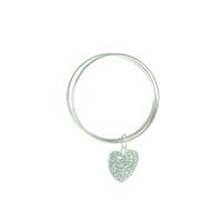 Bio Heart Shaped Silver Bangle