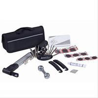 Bicycle Tire Repair Kits 15 in 1 Cycling Bicycle Tools Bike Repair Kit Set with Pouch Pump Black