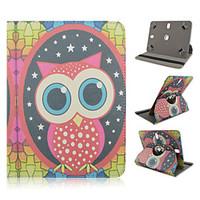 Big-eyed Owl Pattern 360 Degree Rotation High Quality PU Leather with Stand Case for 10 Inch Universal Tablet