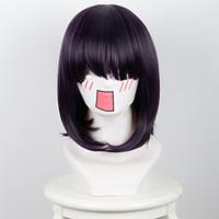 BIG GANGAN Happiness And Petard Purple And Black Ombre Short Bobo Anime Cosplay Wigs