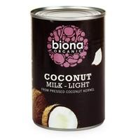 Biona Coconut Milk - Light (9%) (400ml x 6)