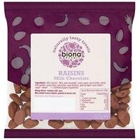 biona organic milk chocolate covered raisins 60g
