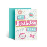 Birthday Girl Text Badge Card