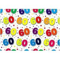 Birthday Wrapping Paper - 2 Sheets Of Gift Wrap & One Tag - 60th Birthday -