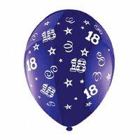 Birthday Perfection 18 Crystal Celebration Blue - Printed Latex Balloons 25pk
