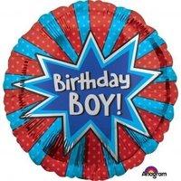 Birthday Boy Burst Standard Foil Balloons S40