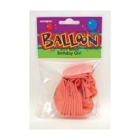 Birthday Girl Latex Balloons 10 Pack