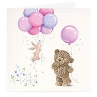 birthday balloons bear card
