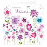 birthday wishes floral card