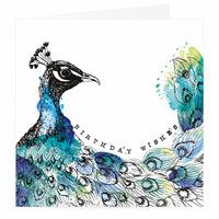 Birthday Wishes Peacock Card
