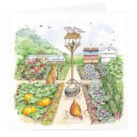 Bird Table Cat Card