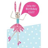 birthday girl personalised birthday card