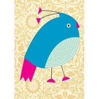 Bird on Floral Background