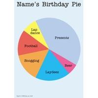 birthday pie personalised birthday card