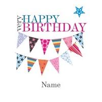 birthday bunting personalised birthday card