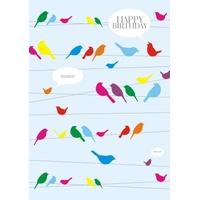 birds on wire | personalised birthday card