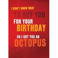 Birthday Octopus | Funny Birthday Card