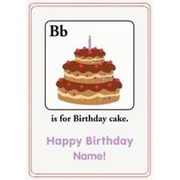Birthday Cake | Alphabet Card | AZ1002