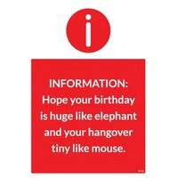 Birthday Elephant Hangover Mouse |Happy Birthday | BC1507