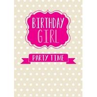 birthday girl party time birthday card bb1146