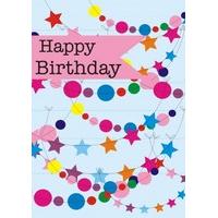 birthday star streamers happy birthday card cg1153