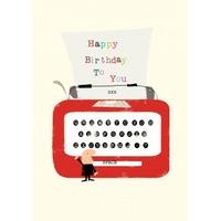 birthday typewriter happy birthday card af1278