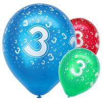 Birthday Latex Party Balloons Age 3
