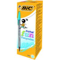 BiC Cristal Fun Ball Pen Turquoise Box of 20