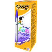 BiC Cristal Fun Ball Pen Purple Box of 20