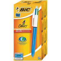 BiC 4 Colour Pen, Blue Barrel - Black, Blue, Red and Green (Pack o...