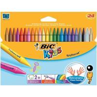 Bic Kids Plastidecor Vivid Hard Long-lasting Sharpenable Crayons (Assorted Colours) Pack of 24
