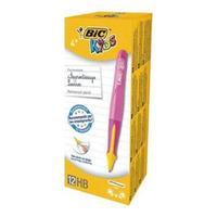 Bic Kids (0.4mm) Visible Guide Mechanical Pencil Pink Barrel (1 x Pack of 12 Pencils)