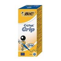 bic cristal grip clear barrel ballpoint pen 10mm tip 04mm line blue pa ...