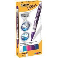 Bic Velleda Liquid Ink Whiteboard Marker with Visible Ink Level (Assorted) 1 x Wallet of 4 Markers