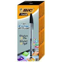 Bic Cristal Stylus Medium Ball Point Pen (Black) Box of 12 Pens