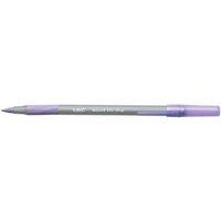 Bic Round Stic Grip Ball Point Pen 1.0mm Tip 0.4mm Line (Purple) Ref 920412 (Pack of 40 Pens)