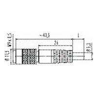 binder 79 1406 12 03 female 3 pin with shielded moulded terminal a