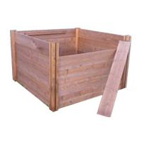 big square wooden modular compost bin