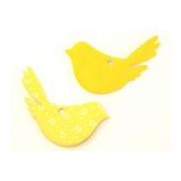 Bird Shape Padded Felt Motifs 70mm Yellow/Lemon