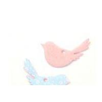 Bird Shape Padded Felt Motifs 70mm Pink/Blue