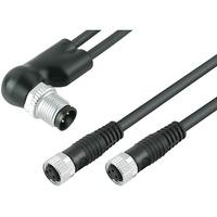 Binder 77 9827 3406 50003 Male M12 Duo Angled and 2 Female M8 Conn...