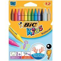 Bic Kids Plastidecor Hard Long-lasting Sharpenable Vivid Crayons (Assorted Colours) Pack of 12 Crayons