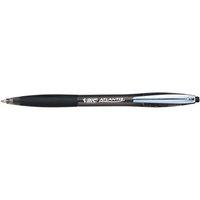 Bic Atlantis Premium Retractable Ballpoint Pen with Rubber Grip (Black) Pack of 12