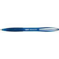 Bic Atlantis Premium Retractable Ballpoint Pen with Rubber Grip (Blue) Pack of 12