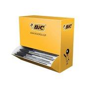 Bic Cristal Ballpoint PenClear Barrel 1.0mm Tip 0.4mm Line (Black) - (Pack of 90 Pens) + 10 FREE