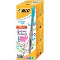 Bic Cristal Large Fashion Ballpoint Pen Smoked Barrel 1.6mm Tip 0.6mm Line (Assorted) - (Pack of 20 Pens)